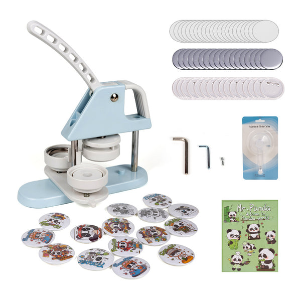 Button Maker Machine, 58 mm (2.25 inch) Badge Punch Press Kit, Children DIY Gifts Pin Maker, Button Making Supplies with 300pcs Button Parts & Circle Cutter & Magic Book