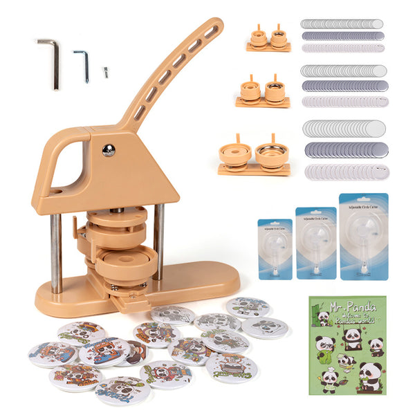 Button Maker Machine, 25&32&58 mm Badge Punch Press Kit, Children DIY Gifts Pin Maker, Button Making Supplies with 1200pcs Button Parts & Circle Cutter & Magic Book
