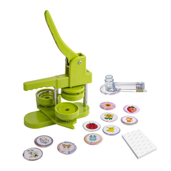 Button Maker Machine, 25/32/58 mm Badge Punch Press Kit, Children DIY Gifts Pin Maker, Button Making Supplies with 400pcs Button Parts & Circle Cutter & Magic Book